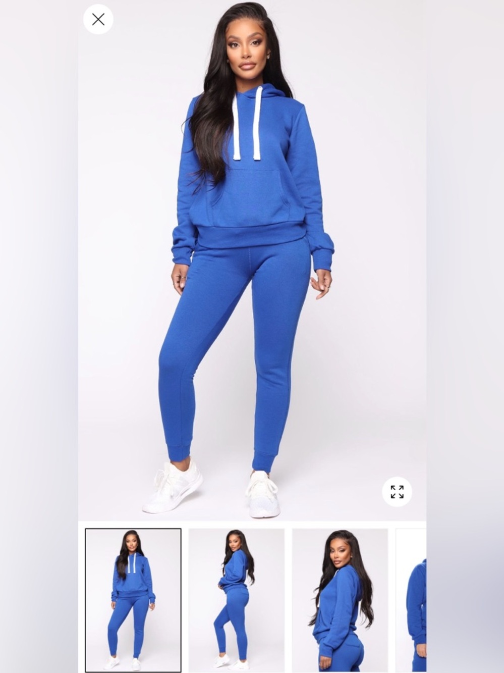 Fashion Nova Woman’s Blue Pull Over Sweatshirt Hoodie
